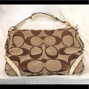 Free w $50 purchase Coach brown/white Tote Purse